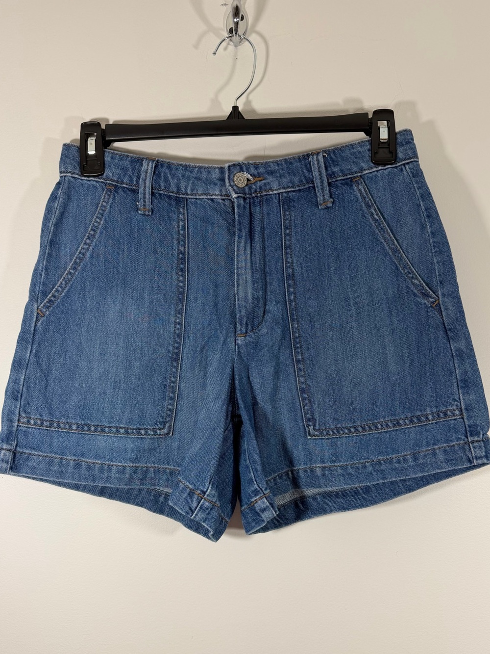 Banana Republic Classic Denim High-Rise Shorts - Medium Blue